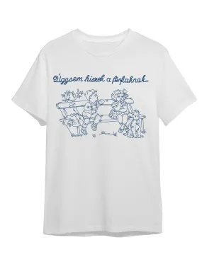 STORY tee - neutral / blue