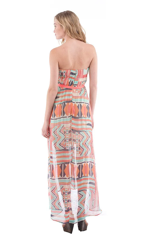 Strapless Ruffle Maxi