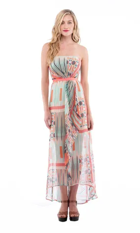Strapless Ruffle Maxi