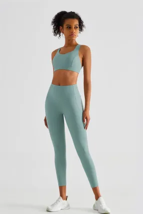 Strappy Sports Bra & Yoga Leggings Activewear Set