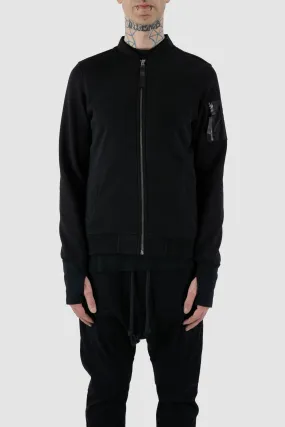 Stretch Cotton Blend Bomber Jacket