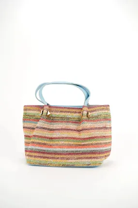 Stripe Bamboo Colorful Hand Bag