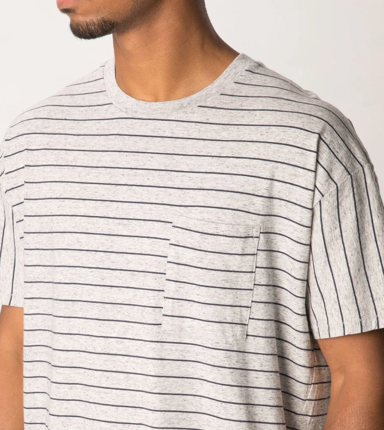 Stripe Rugger Tee Storm Marle/Duke Blue
