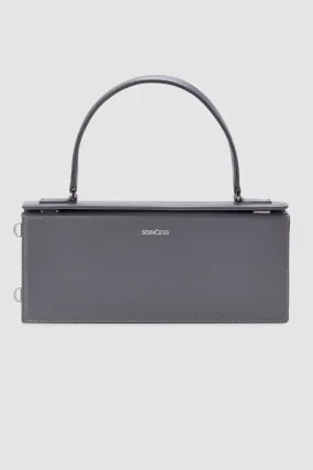 Structured rectangle shoulder bag in gray
