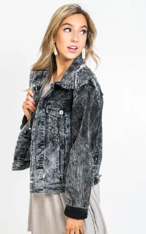 Studded Rock & Roll Corduroy Jacket - POL