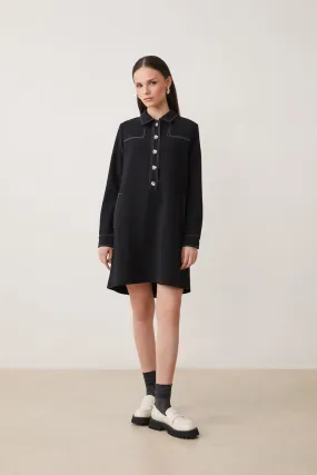 Su03084 Black Shift Dress