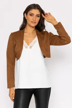 Suede Bolero in Camel