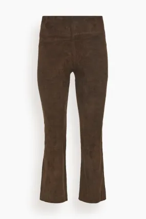 Suede Crop Flare Pant in Americano