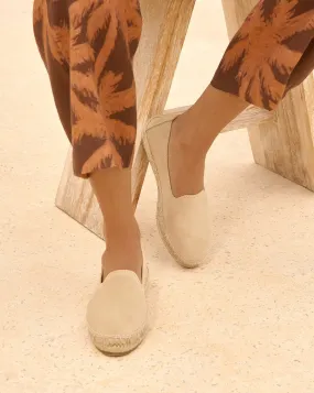 Suede Flat Espadrilles - K11N0 - Hamptons Champagne Beige