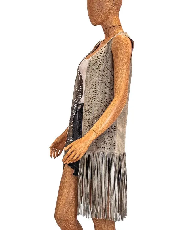 Suede Open Vest
