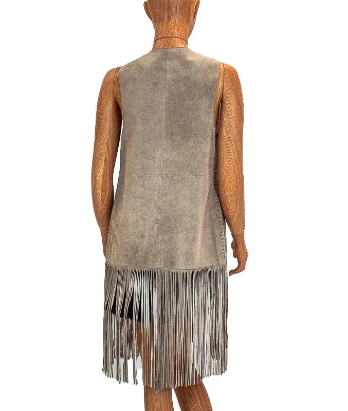 Suede Open Vest