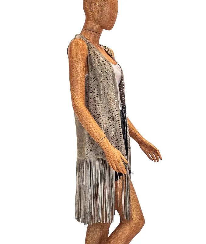 Suede Open Vest
