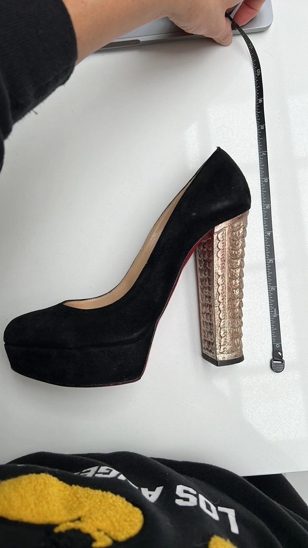 Suede Platform Heels - 8