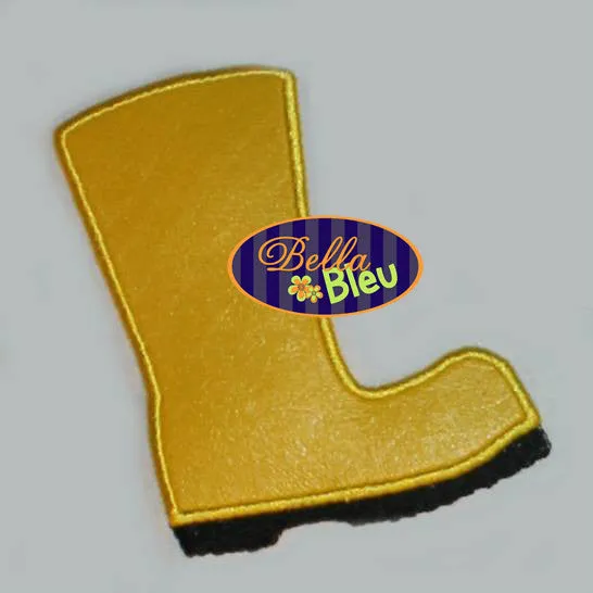 Summer time Rubber Rain Boots Wellies Puddle Jumper Mud Applique Embroidery Designs