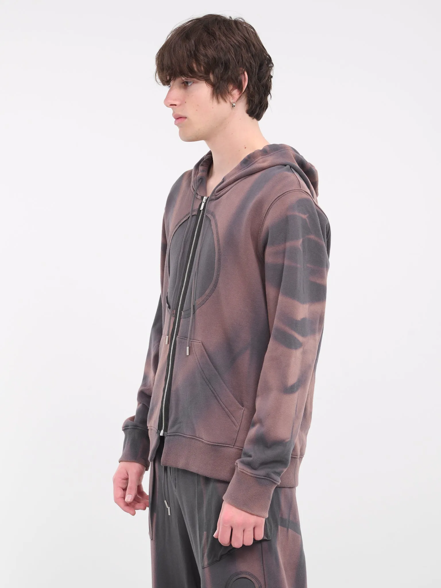 Sun-Bleached Zip-Up Hoodie (TO01-GREY)