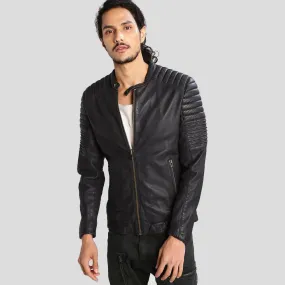 Sung Black Quilted Leather Jacket