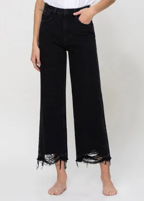 Super High Rise Wide Leg Black Jeans