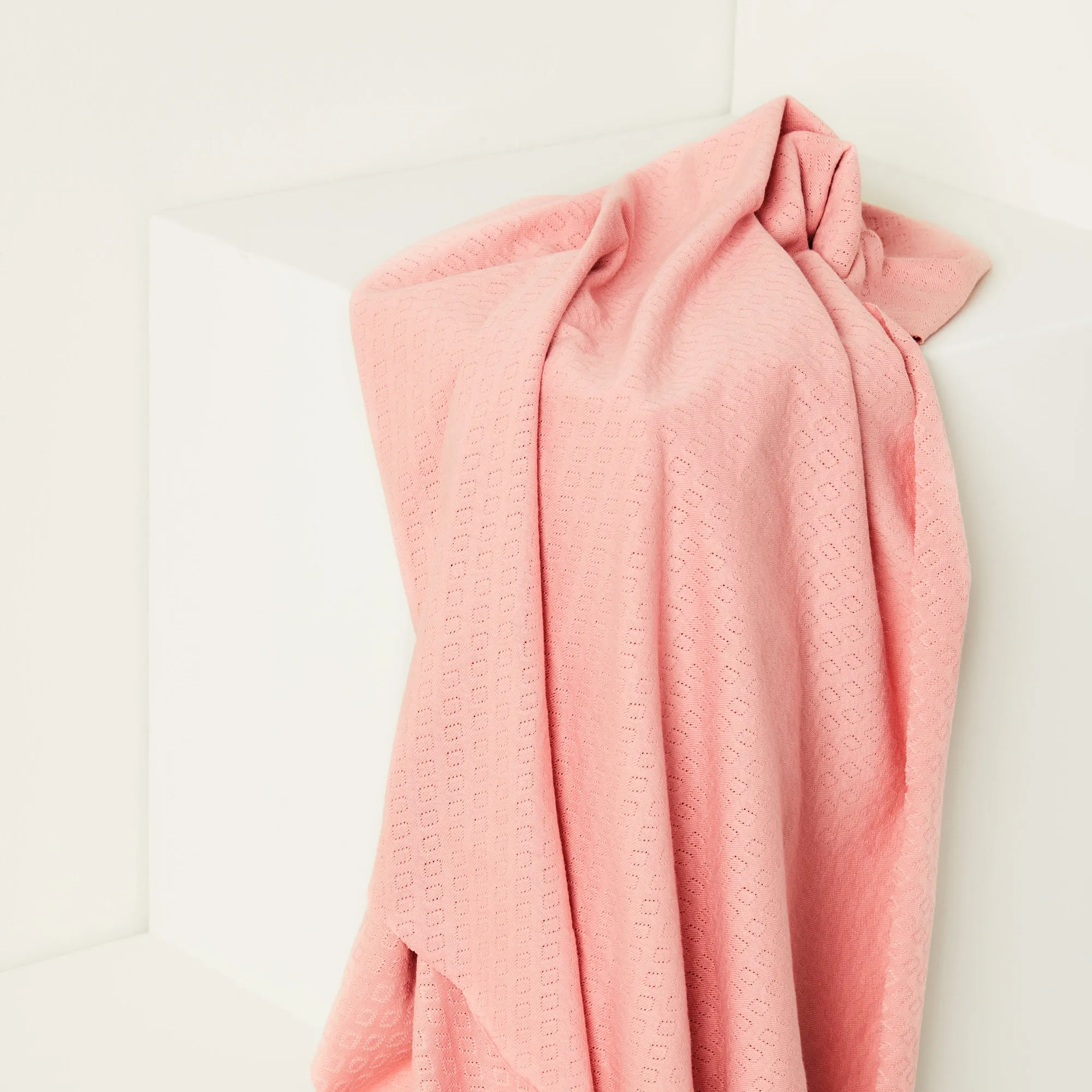Sweet Peach Organic Gem Pointelle Knit | Mind The Maker | By The Half Yard