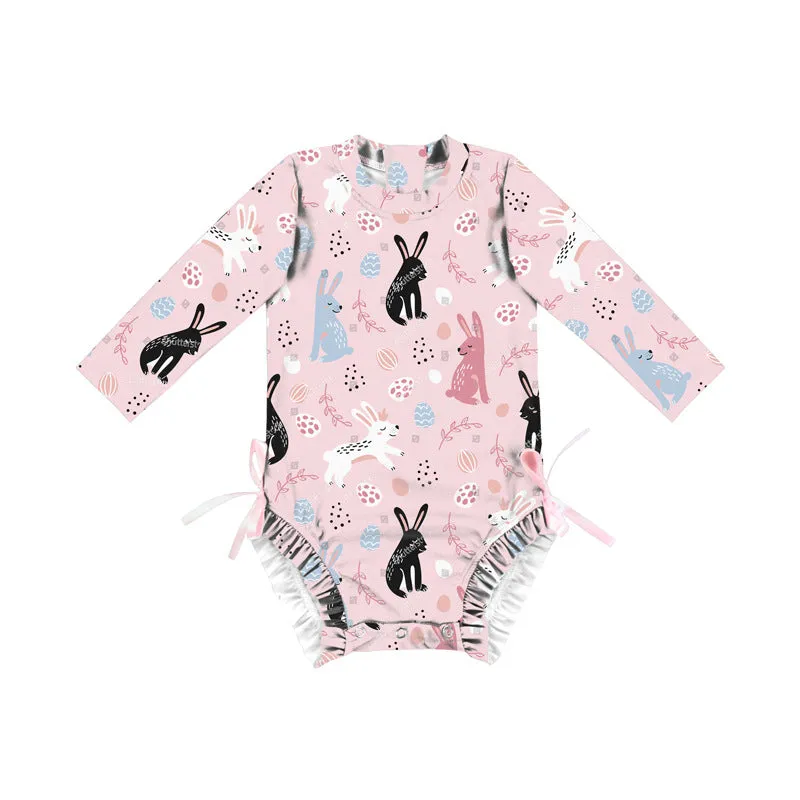 Swimsuit European Fashion Outdoor Girls' Long-Sleeved One-Piece for baby