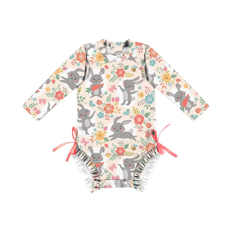 Swimsuit European Fashion Outdoor Girls' Long-Sleeved One-Piece for baby