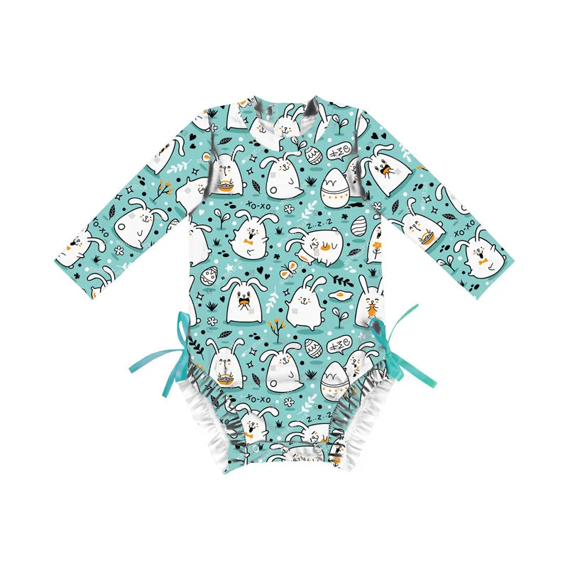 Swimsuit European Fashion Outdoor Girls' Long-Sleeved One-Piece for baby