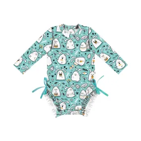 Swimsuit European Fashion Outdoor Girls' Long-Sleeved One-Piece for baby