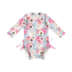Swimsuit European Girl's Style Long-Sleeved  Baby One Piece swimwear