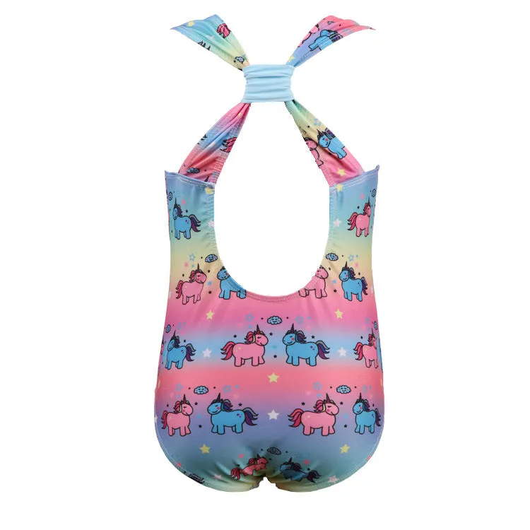 Swimsuit Girl's One-Piece Swimming Suit Unicorn Swimwear