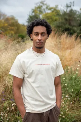T-Shirt in Neutral With Lost In Motion Logo Print