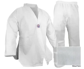 Taekwondo Uniform, Premium Ribbed, White