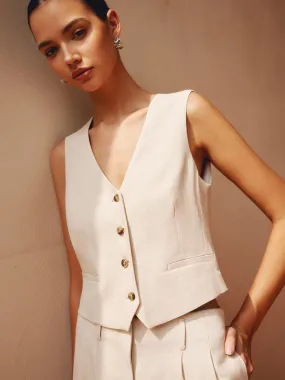 Tailored Button Graceful Suit Waistcoat