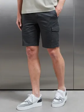 Tailored Cotton Cargo Short in Grey