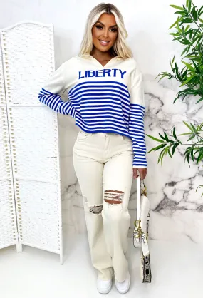 Talk To Me Cream Loose Frayed Hem & Knees Jean