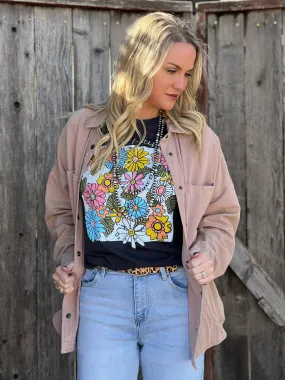 Tan Button Down Top