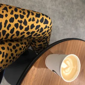 Tan Cheetah Print Yoga Leggings, Brown Leopard Animal Print Women's Long Yoga Tights-Made in USA/EU