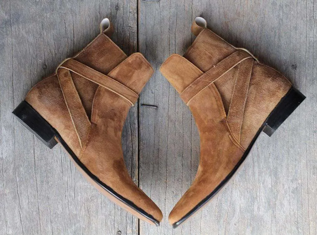 Tan Jodhpurs Suede Ankle Boots