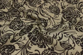 Tan Printed Chiffon Fabric