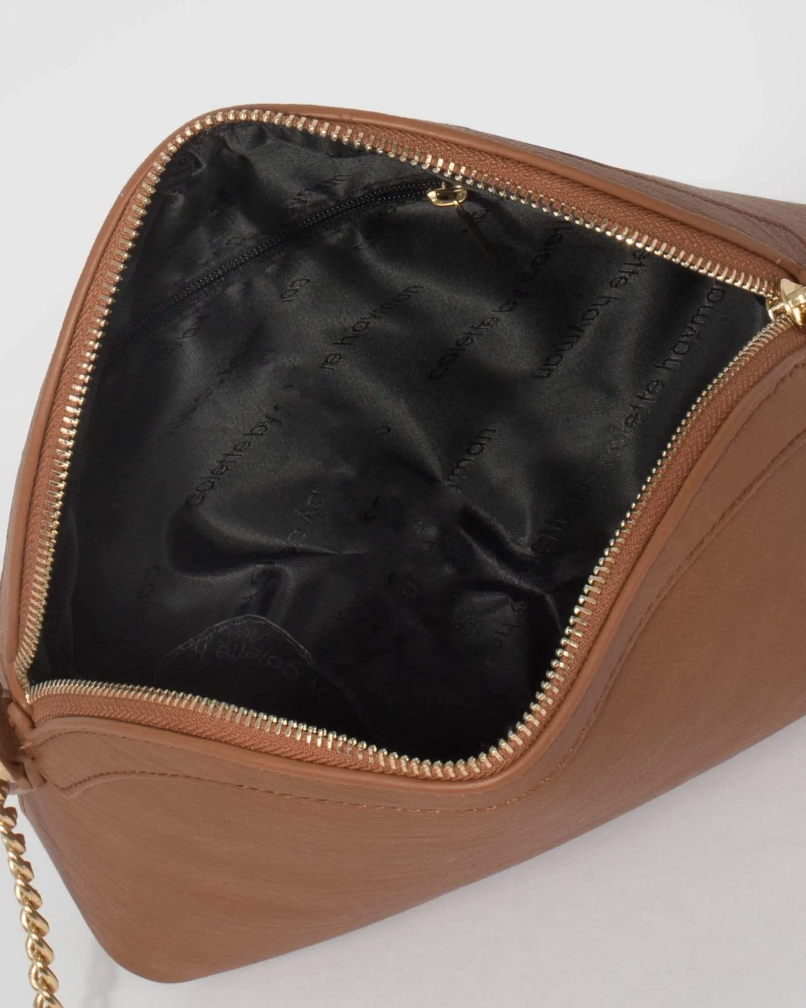 Tan Raina Plain Crossbody Bag