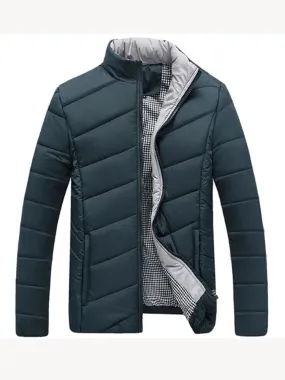 TANGNEST Autumn Winter Men Coat 2019 New Design Men Fashion Jacket Stand Collar Warm Jacket 5 Solid Colors Asian Size MWM902