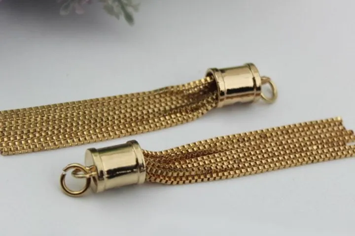 Tassel Keychain Bag Hardware Cute Light Gold 1/10 pcs Handmade Purse Handbag Making Metal Charms 95mm 3 3/4 Inch Bulk Wholesale Supplies