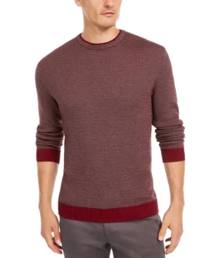 Tasso Elba Mens Colorblocked Supima Pullover Sweater