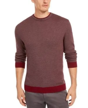 Tasso Elba Mens Colorblocked Supima Pullover Sweater