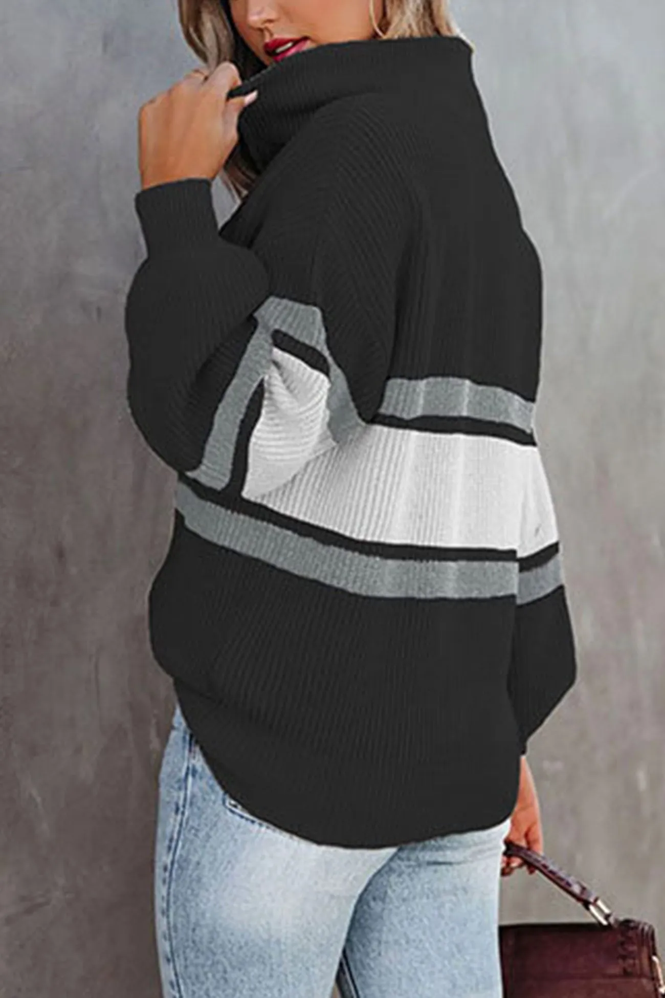 TastyHottie - Lapel Zip-up Sweater