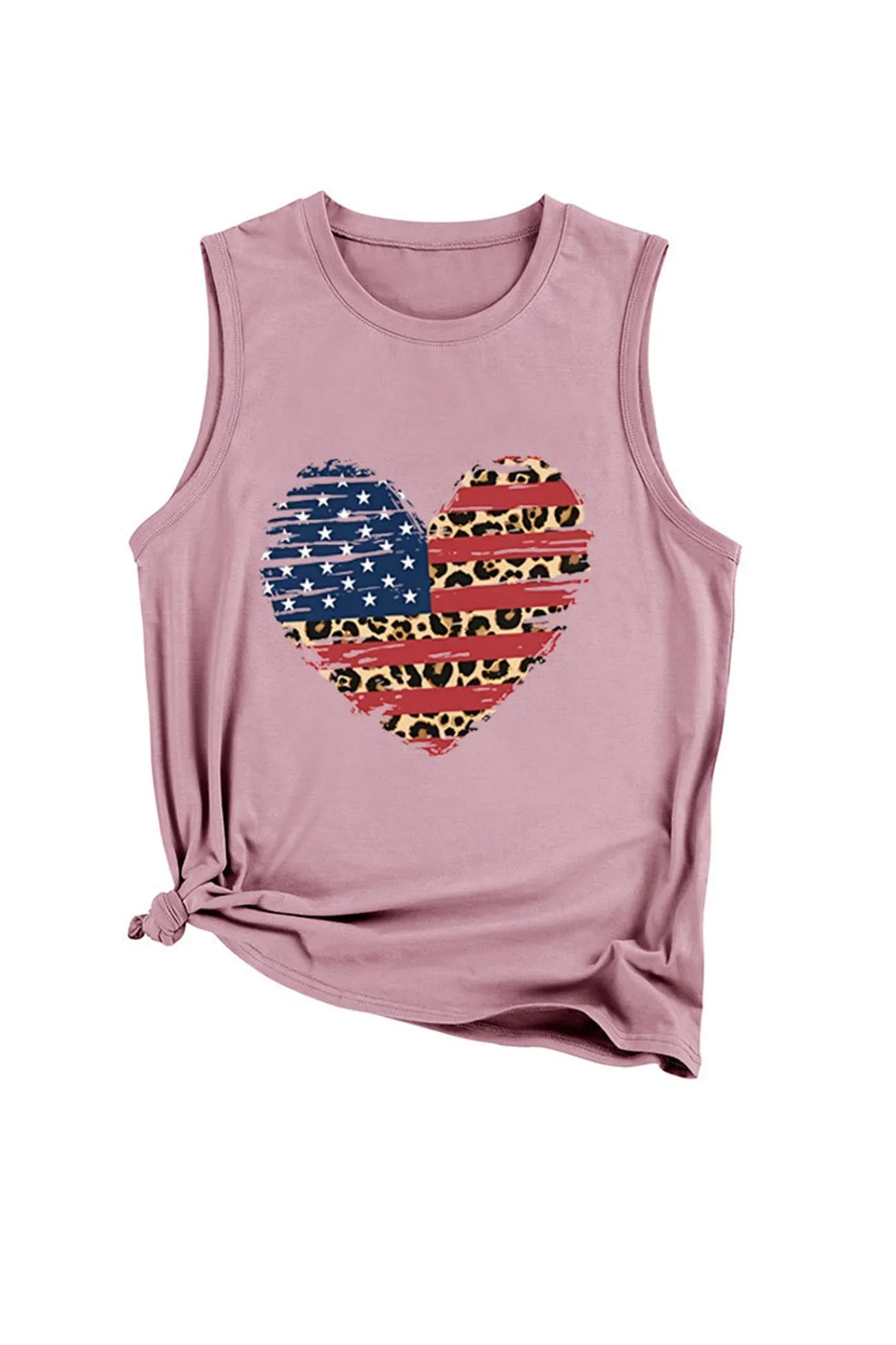 TastyHottie - Peach Heart Flag Graphic Sleeveless T-shirt