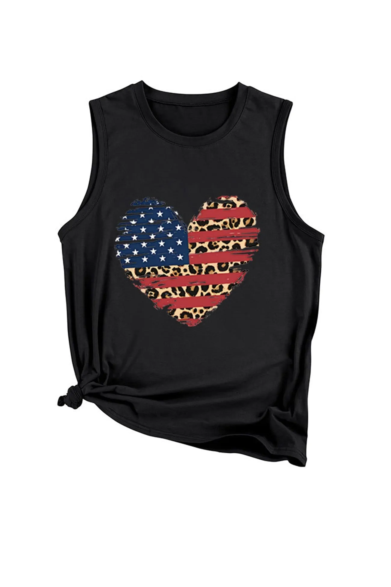 TastyHottie - Peach Heart Flag Graphic Sleeveless T-shirt