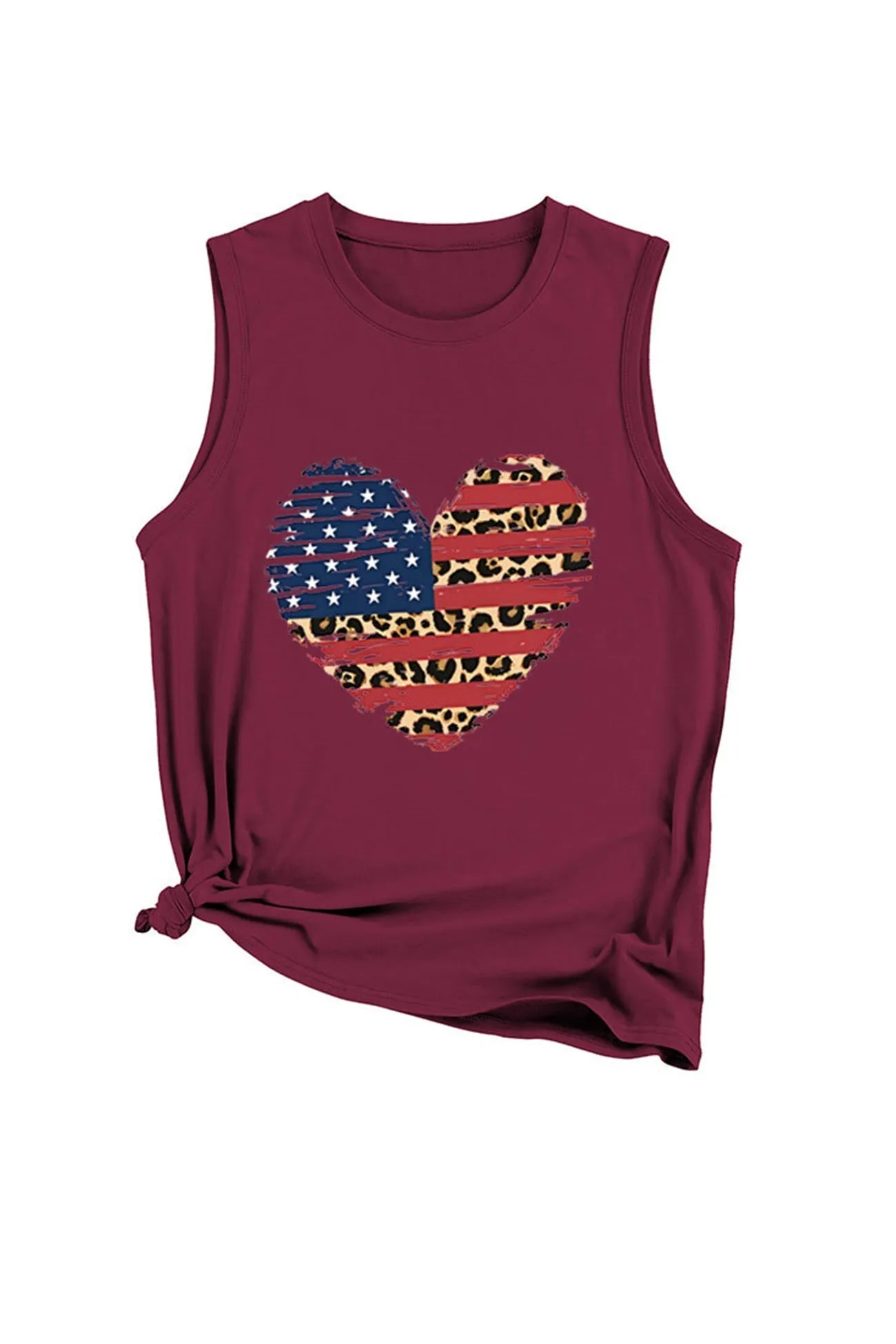 TastyHottie - Peach Heart Flag Graphic Sleeveless T-shirt