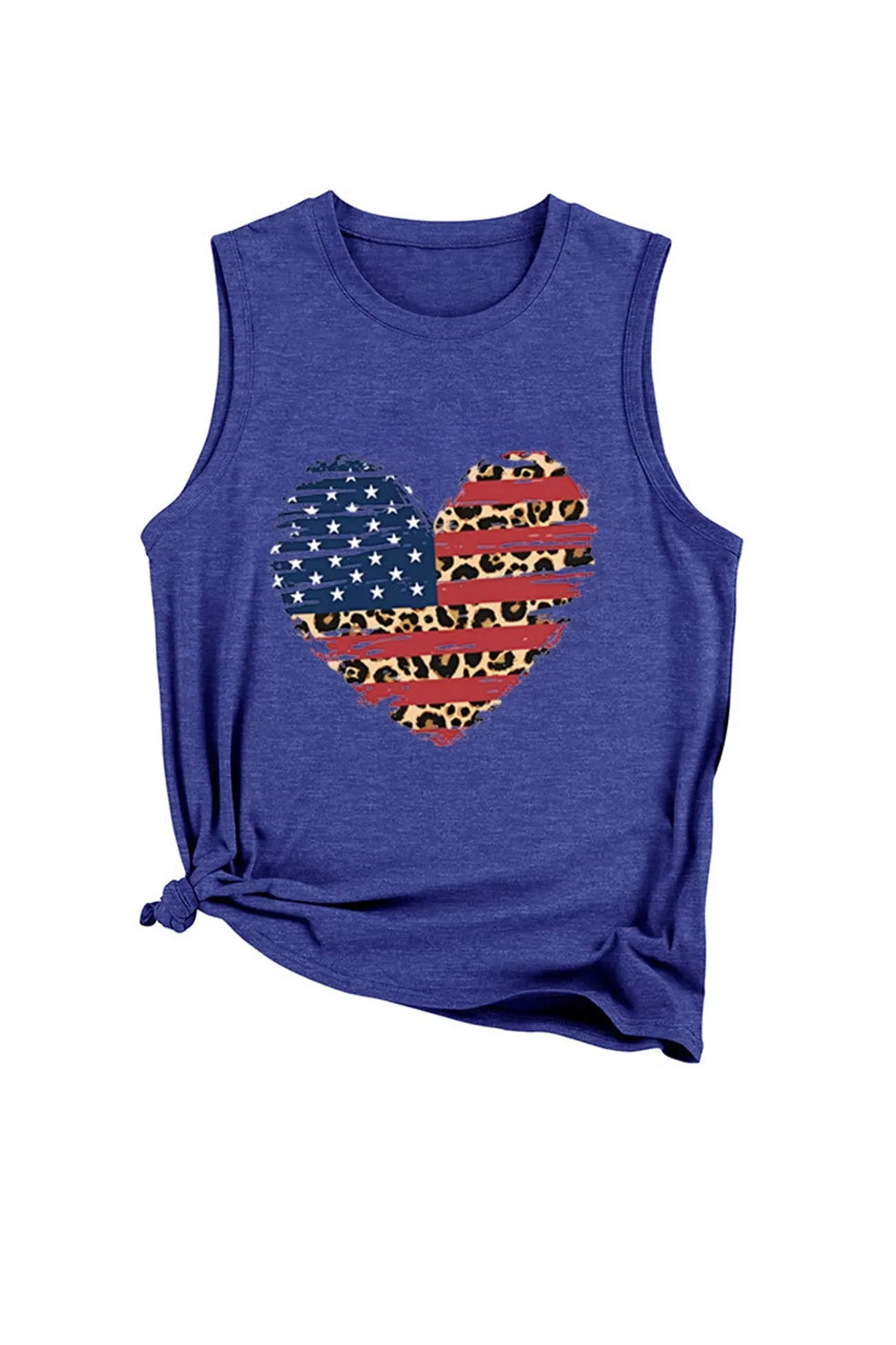 TastyHottie - Peach Heart Flag Graphic Sleeveless T-shirt