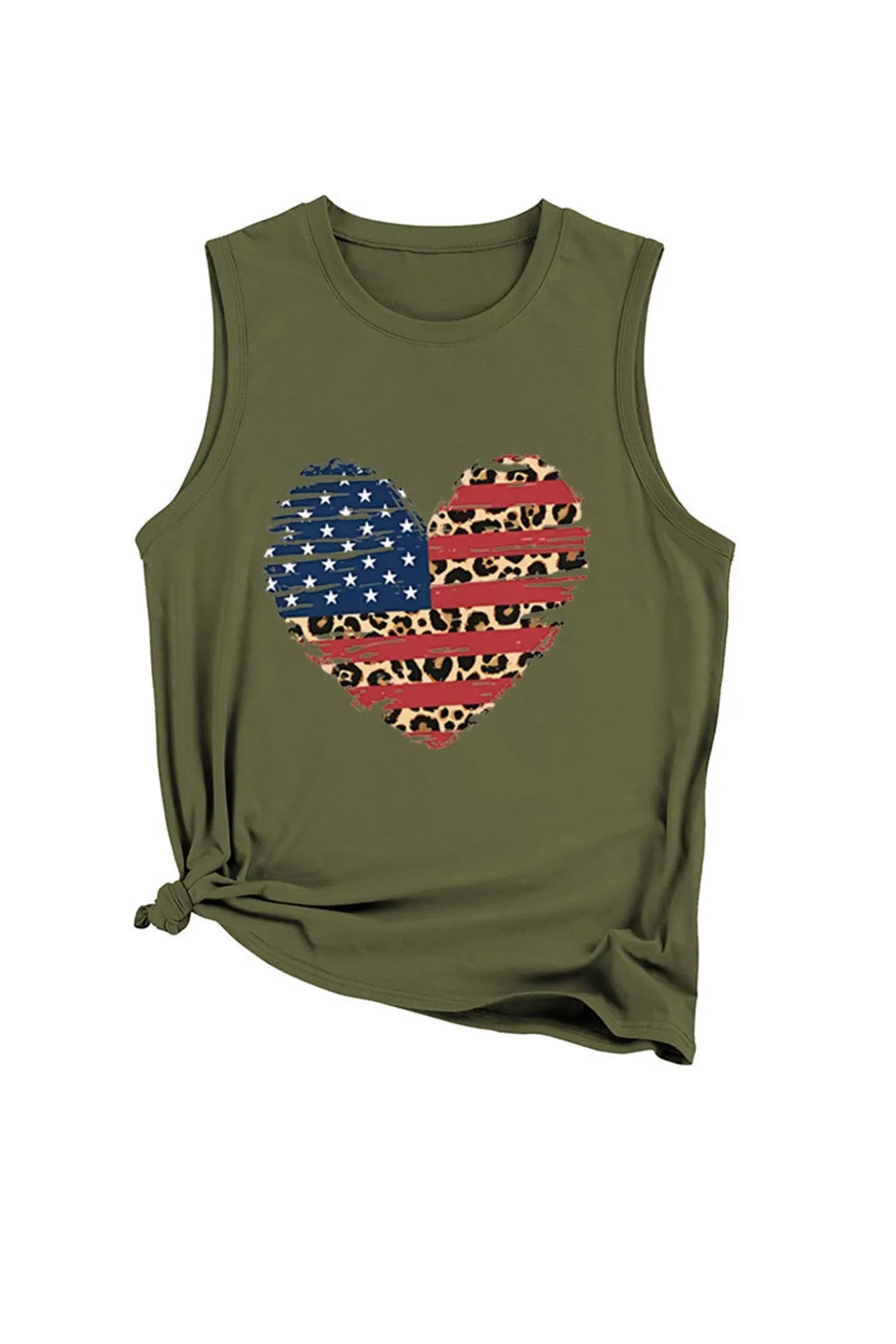 TastyHottie - Peach Heart Flag Graphic Sleeveless T-shirt