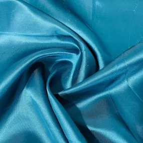 Teal Blue Solid Satin Fabric