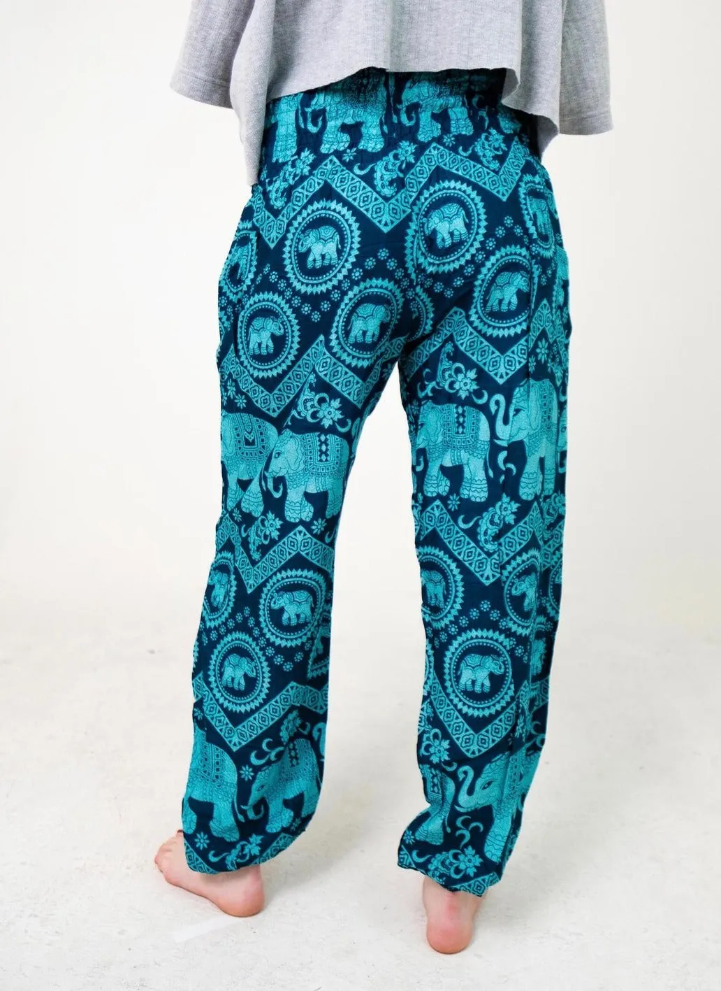 Teal Elephant Pants